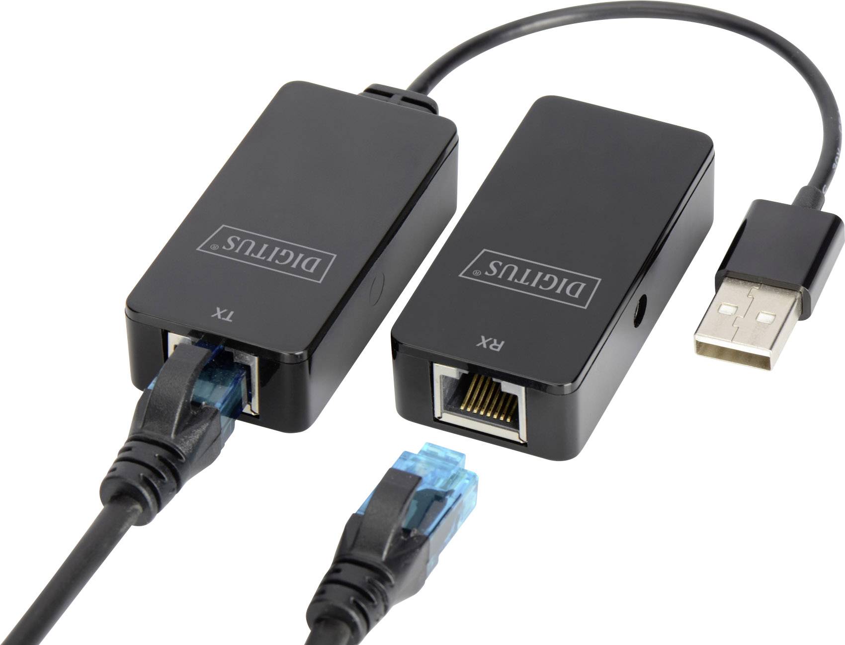Digitus USB 2.0, do komputerów, myszki komputerowe, LAN, Notebook, myszki i klawiatury komputerowe adapter [1x złącze że
