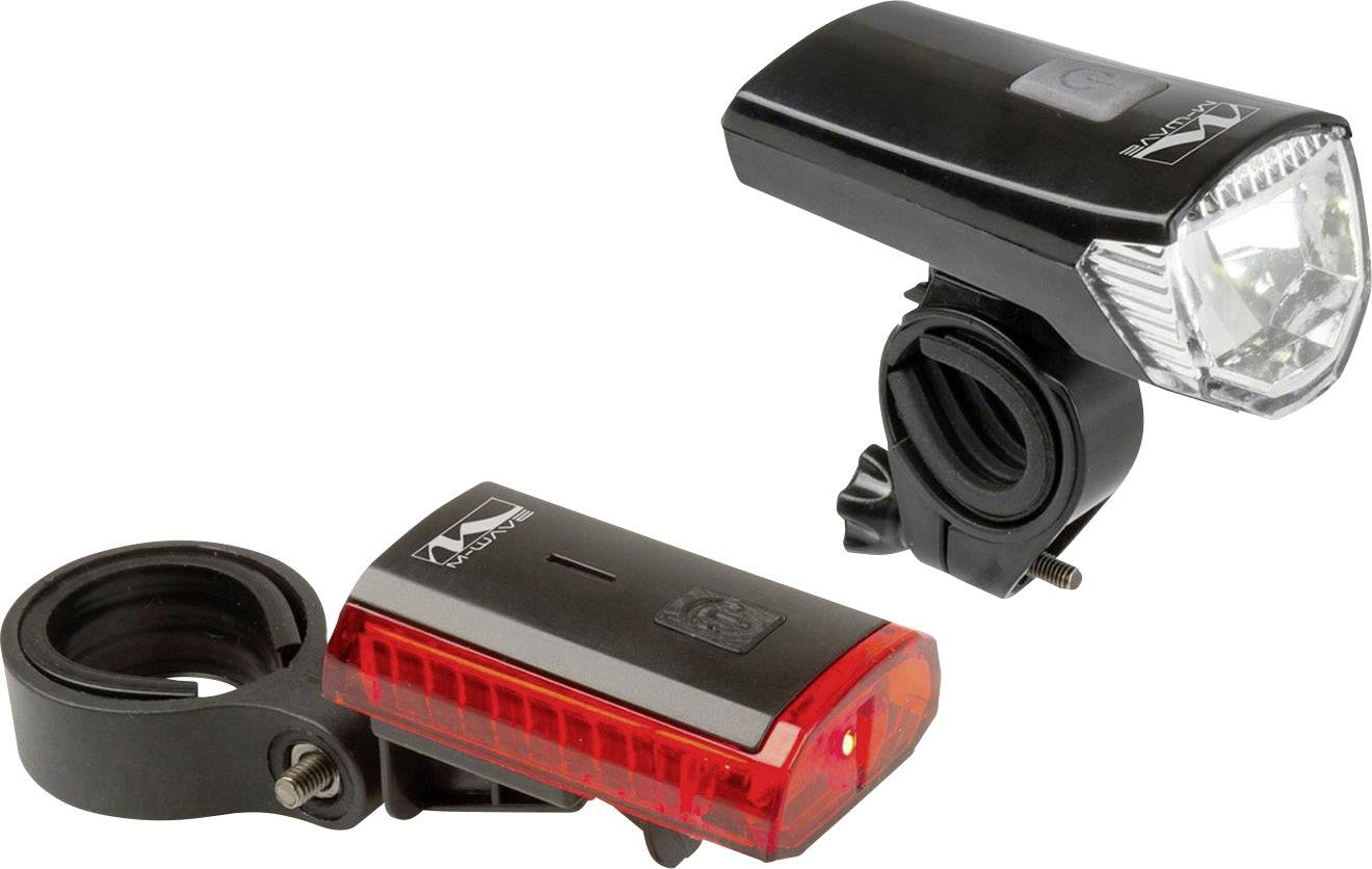 M-Wave Zestaw oświetlenia rowerowego ATLAS K 11 USB LED akumulatorowe czarny-0