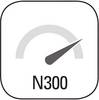 Logo z czarnym tekstem 'N300' i szarym symbolem tachometru, wskazujący na wysoką prędkość.