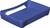 Niebieski plastikowy pojemnik na dokumenty z podwyższonymi bokami, przystosowany do układania w stos. Idealny do utrzymania porządku w biurze.