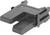 Czarny wtyk adaptera o prostokątnym kształcie z bocznymi mocowaniami, prawdopodobnie przeznaczony do zastosowań przemysłowych lub komputerowych.