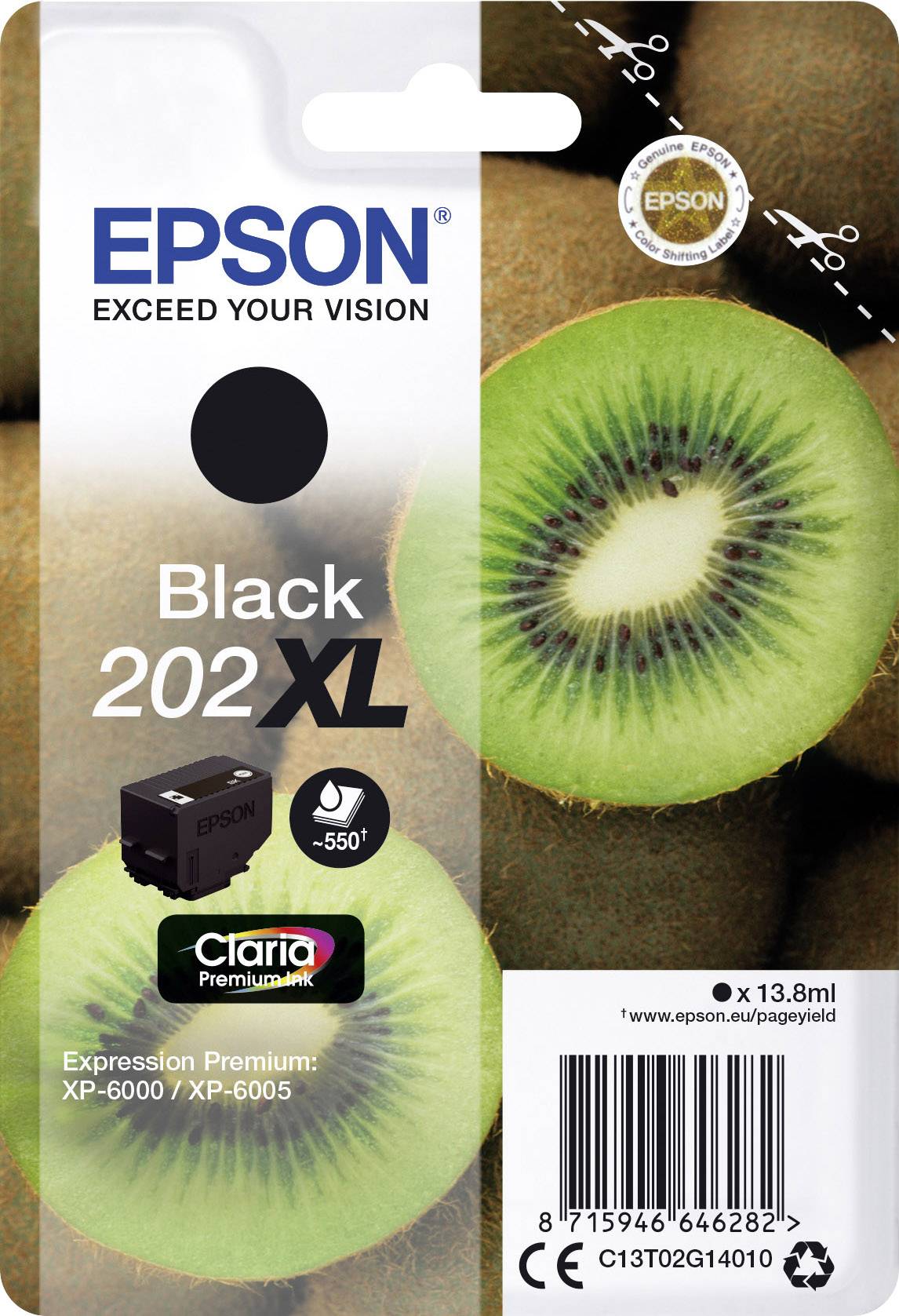 Оригінальний чорнильний картридж Epson 202XL Black C 13 T 02G14010