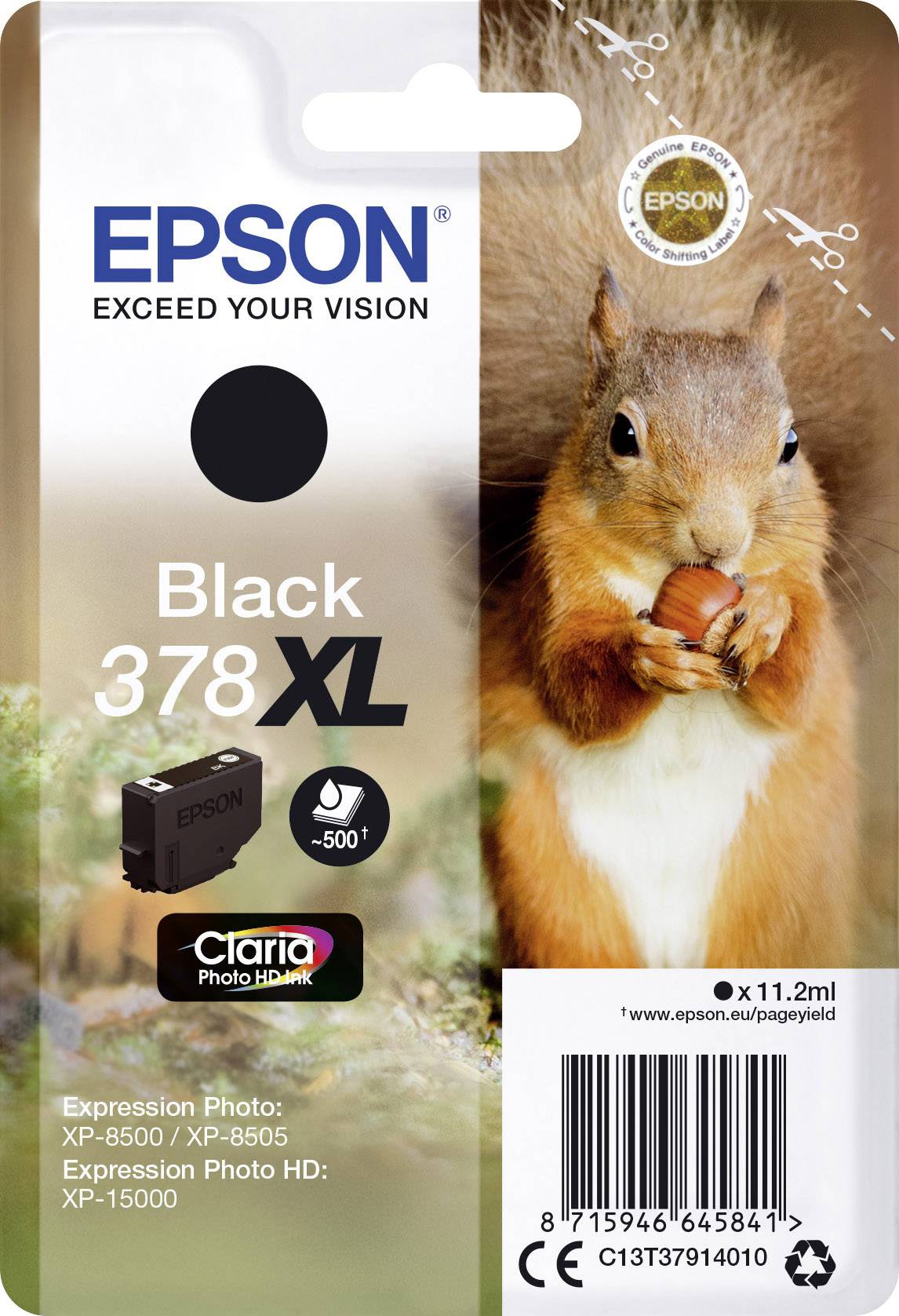 Чорнила Epson 378XL оригінальні чорнила Black C 13 T 37914010
