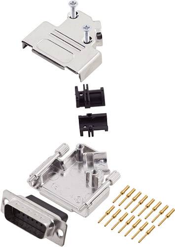 encitech D45ZK15-DBCP-K 6355-0051-02 Комплект роз'ємів D-Sub чоловічі 45° Кількість контактів: 15 обтиснутих 1 шт.