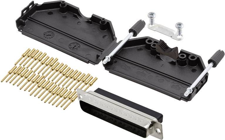 encitech DPPK37-BK-DBCP-K 6355-0078-04 Комплект роз'ємів D-Sub чоловічі 180° Кількість контактів: 37 обтиснутих 1 шт.