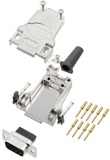 Комплект роз'ємів D-Sub чоловічого типу encitech 6355-0048-01 DTZF09-DBCP-K, ряди: 2, контакти: 9, 180°, 1 шт.