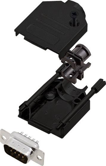 encitech DTZK09-BK-DMP-K 6355-0101-21 Комплект роз'ємів D-Sub чоловічі 180° Кількість контактів: 9 Паяльна чашка 1 шт.