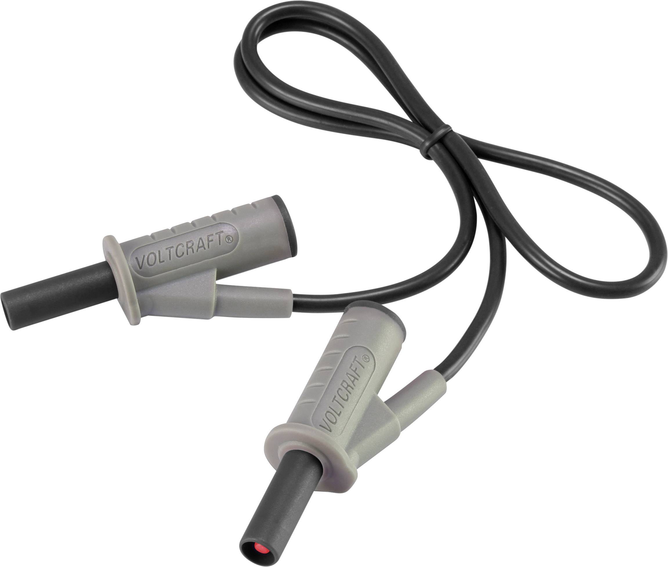 Вимірювальний дріт VOLTCRAFT MSB-501, штекер, пластинчастий, 4 мм, штекер, пластинчастий, 4 мм, 0,50 м, чорний, 1 шт.