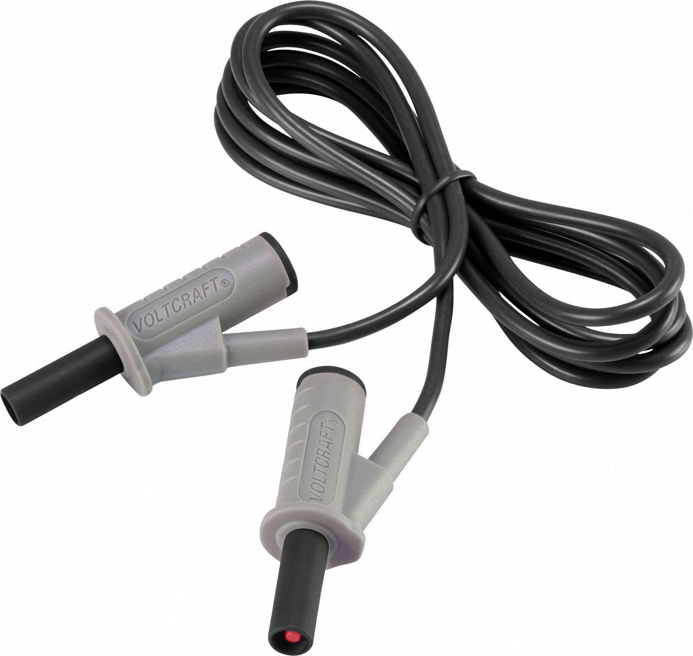 Вимірювальний дріт VOLTCRAFT MSB-501, штекер, 4 мм, пластинчастий, штекер, 4 мм, пластинчастий, 1,50 м, чорний, 1 шт.