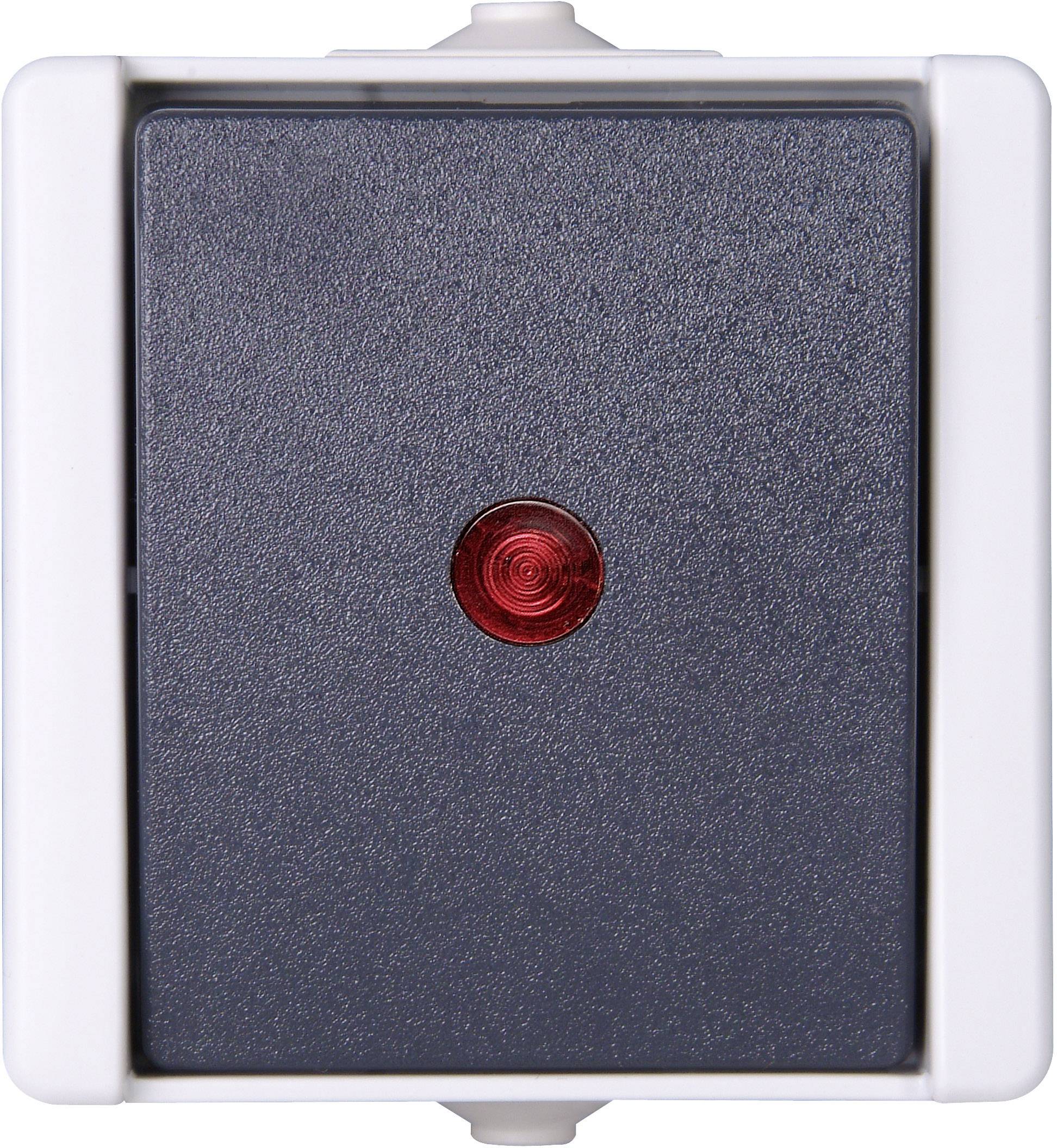 Kopp 541656003 1 шт. Електромонтажні аксесуари для вологих приміщень Комплект вимикача з індикатором proAQA сірий 1 шт.