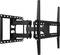 Czarna, uniwersalna ścienna podstawa do telewizora z obrotowymi ramionami, która umożliwia elastyczne ustawienie telewizora.