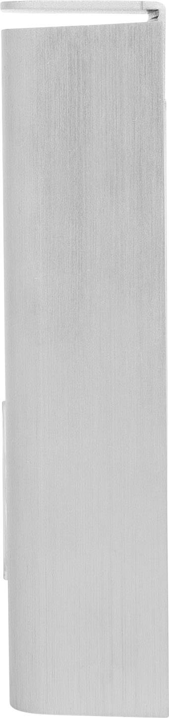 Srebrny, cylindryczny metalowy kapturek na długopis o gładkiej, matowej powierzchni.