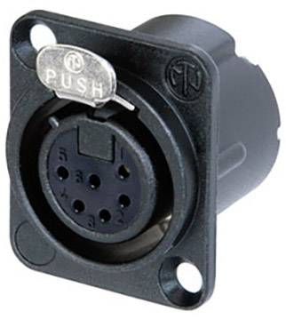 Neutrik NC6FD-LX-B-CON XLR чоловічий роз'єм, жіночий з фланцем, прямий вихід Кількість контактів: 6 чорний 1 шт.