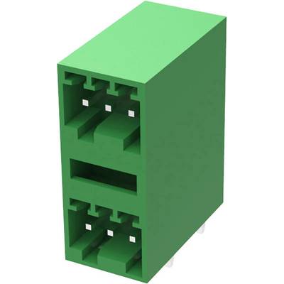 Zielony elektryczny blok łączników z wieloma punktami przyłączeniowymi.