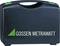 Czarny kufer na narzędzia z zielonym logo i białym napisem 'Gossen Metrawatt'.