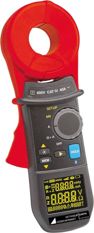 Czerwone cęgowe amperomierze z wyświetlaczem cyfrowym, wskazujące natężenie prądu w amperach. Stosowane do pomiaru prądu elektrycznego bez konieczności rozłączania obwodu.