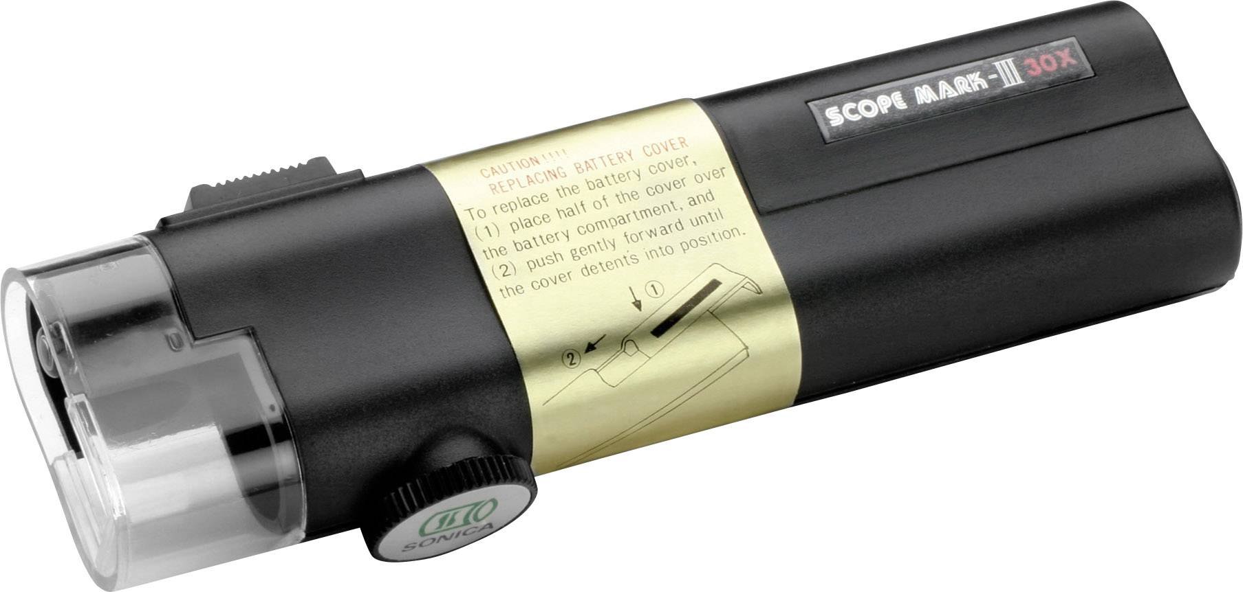 Ручна лупа з підсвічуванням. Коефіцієнт збільшення: 30-кратний, чорна. Ideal Tek ALCRON portable.