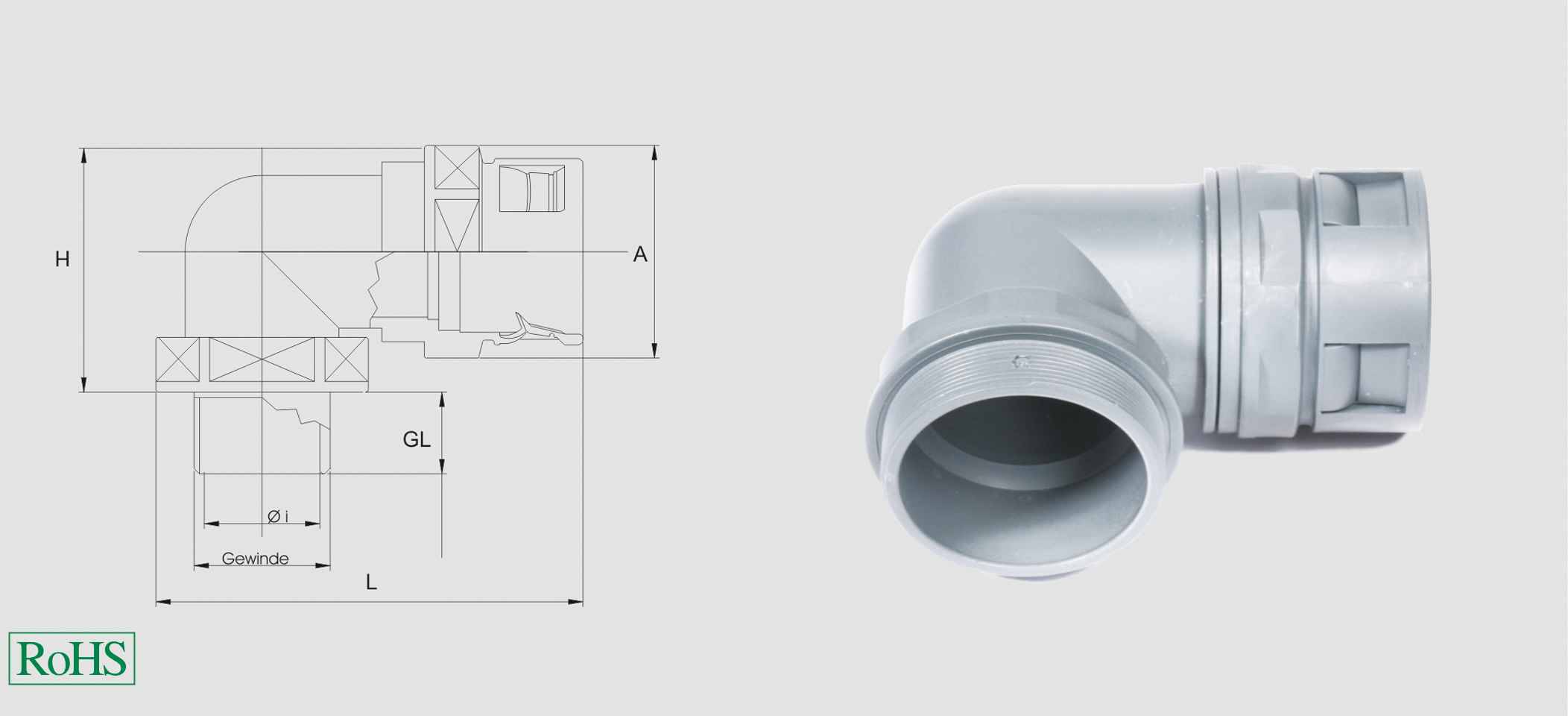 HELU 94203 HSSV 90° M Гвинтовий з'єднувач для шланга сірий M25 90° 1 шт.