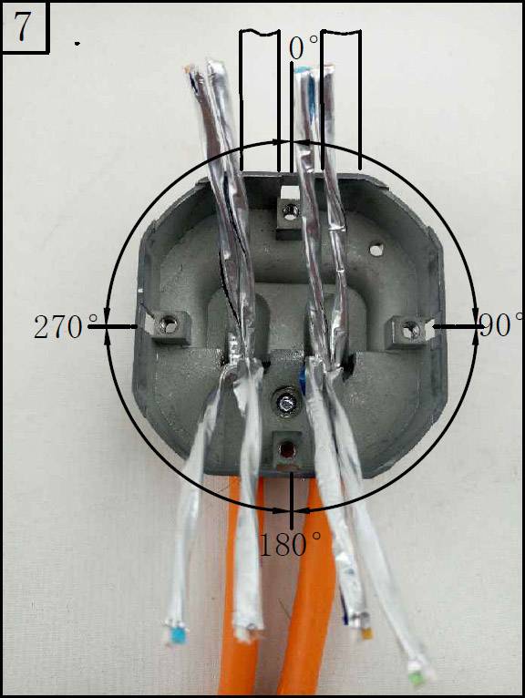 Instrukcja montażu gniazd sieciowych przedstawia szczegółowe wskazówki krok po kroku dotyczące podłączania przewodów do złączy RJ45, w tym schemat kolorów i instrukcje dotyczące użycia narzędzi.