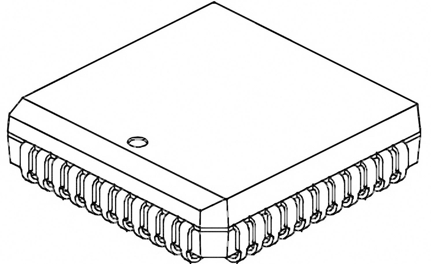 Schematyczny rysunek kwadratowego mikrochipa z widocznymi pinami po bokach.