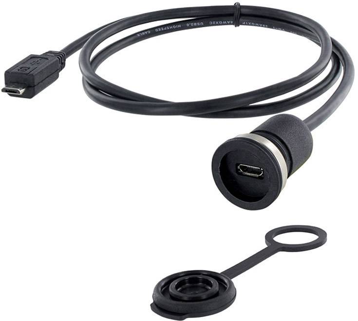 encitech 1310-1013-02 USB штекер, USB Micro-B, 1,00 м, 1 шт.