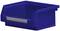 Niebieski, prostokątny, piętrowy pojemnik z otwartą przednią ścianką, przydatny do przechowywania drobnych przedmiotów.
