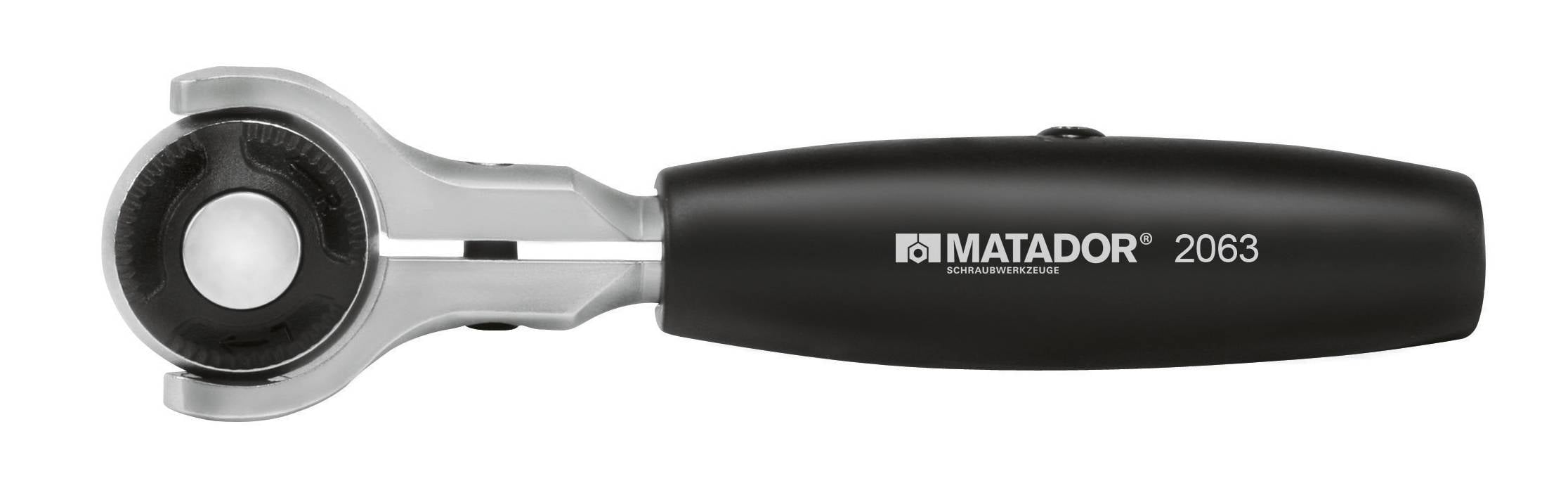 Czarny obcinacz rurowy marki Matador, model 2063, sfotografowany z perspektywy bocznej.