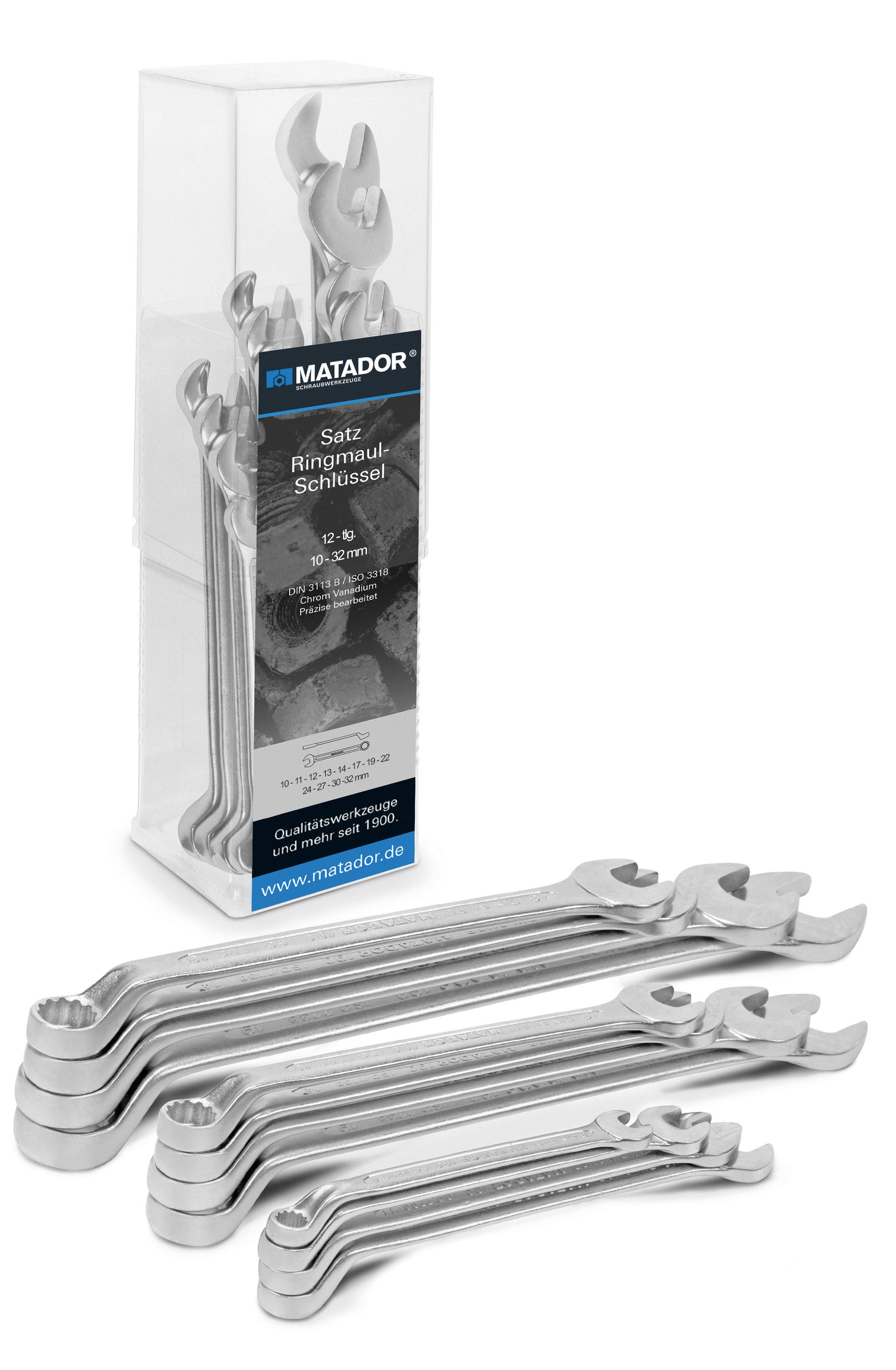Набір комбінованих ключів Matador Schraubwerkzeuge 01909122, 12 предм. Розмір ключів (метрична система) (лише для назви) 10 - 32 м