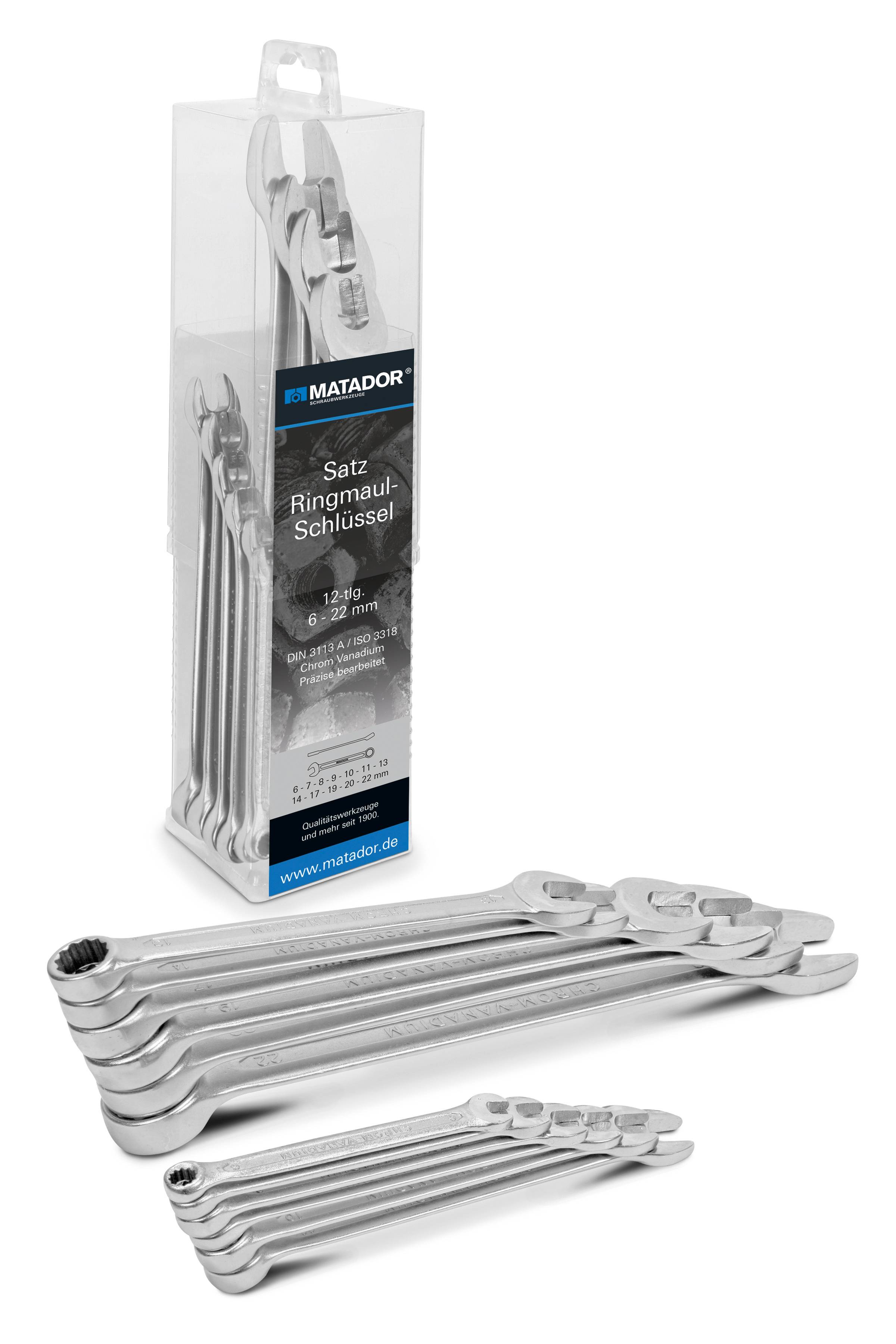 Набір комбінованих ключів Matador 01859120 01859120, 12 предм. Розмір ключа (метрична система) (лише для назви) 6 - 22 мм