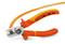 Izolowane cęgi do cięcia kabli z pomarańczową rękojeścią, odpowiednie dla napięcia do 1000V, wykonane w Niemczech. Idealne dla elektryków.