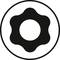 Czarne koło zębate na białym tle, które reprezentuje obszar ustawień lub konfiguracji.