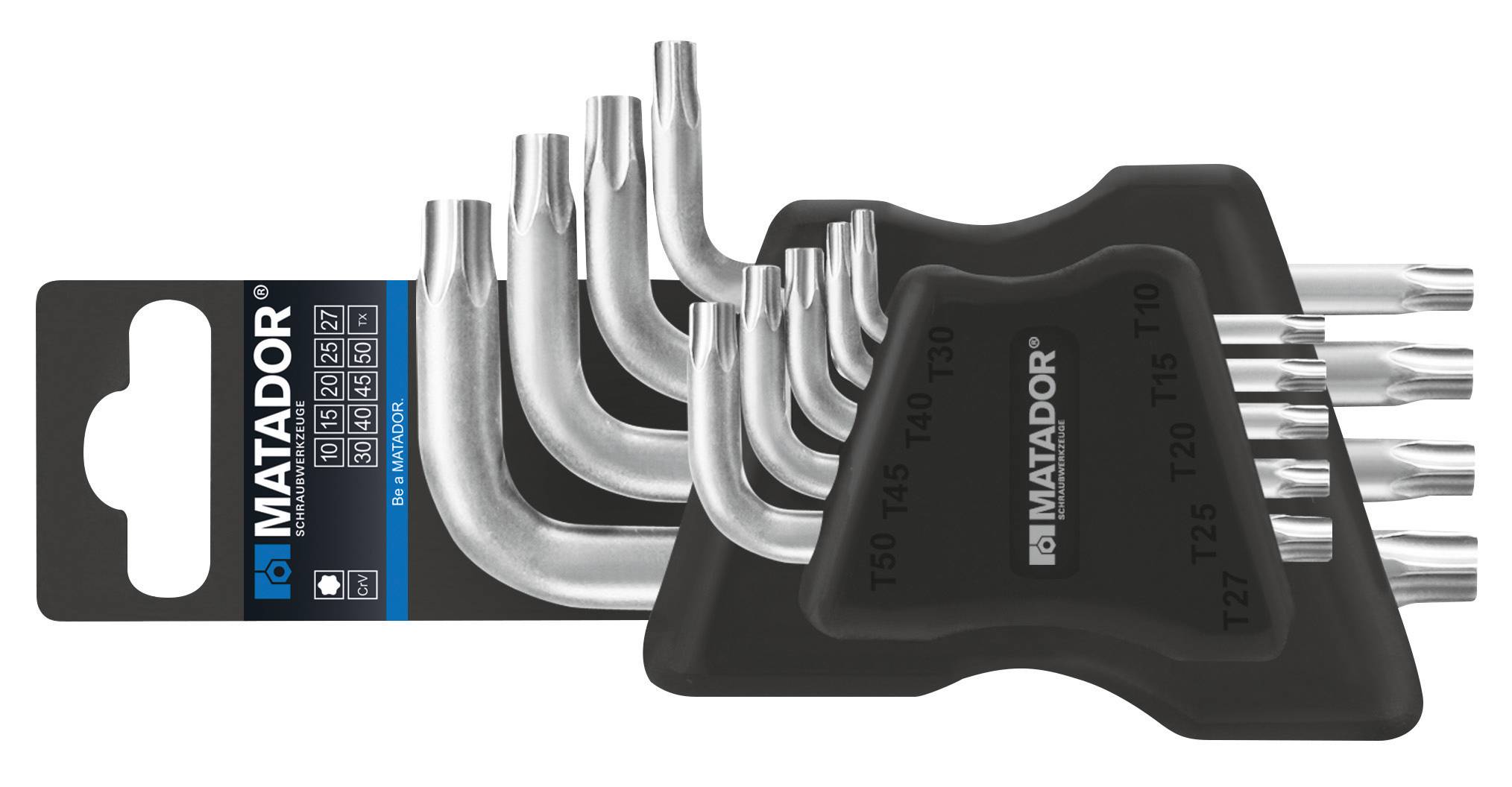 Внутрішній шестигранник (TX) Matador Schraubwerkzeuge Набір L-ключів T 10, T 15, T 20, T 25, T 27, T 30, T 40, T 45, T 50 9 шт.