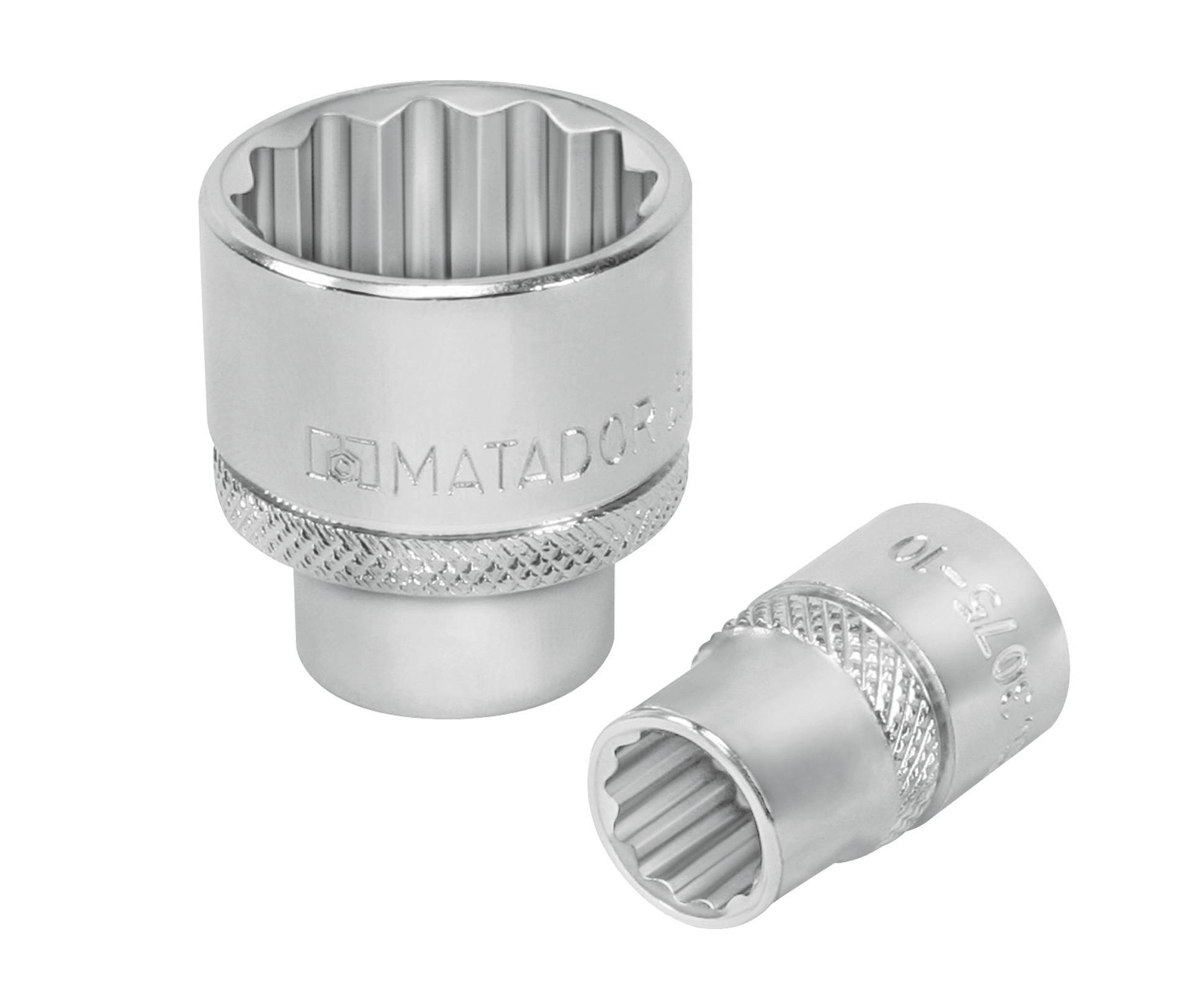 Dwa srebrne gwoździe z żłobkowanym uchwytem z napisem 'MATADOR'. Stosowane w różnych rozmiarach do kluczy nasadowych.