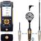 Przedstawiono urządzenie pomiarowe do pomiaru przepływu i parametrów środowiskowych z wyświetlaczem cyfrowym. Wyposażone w różne nasadki sensoryczne oraz funkcję Bluetooth.