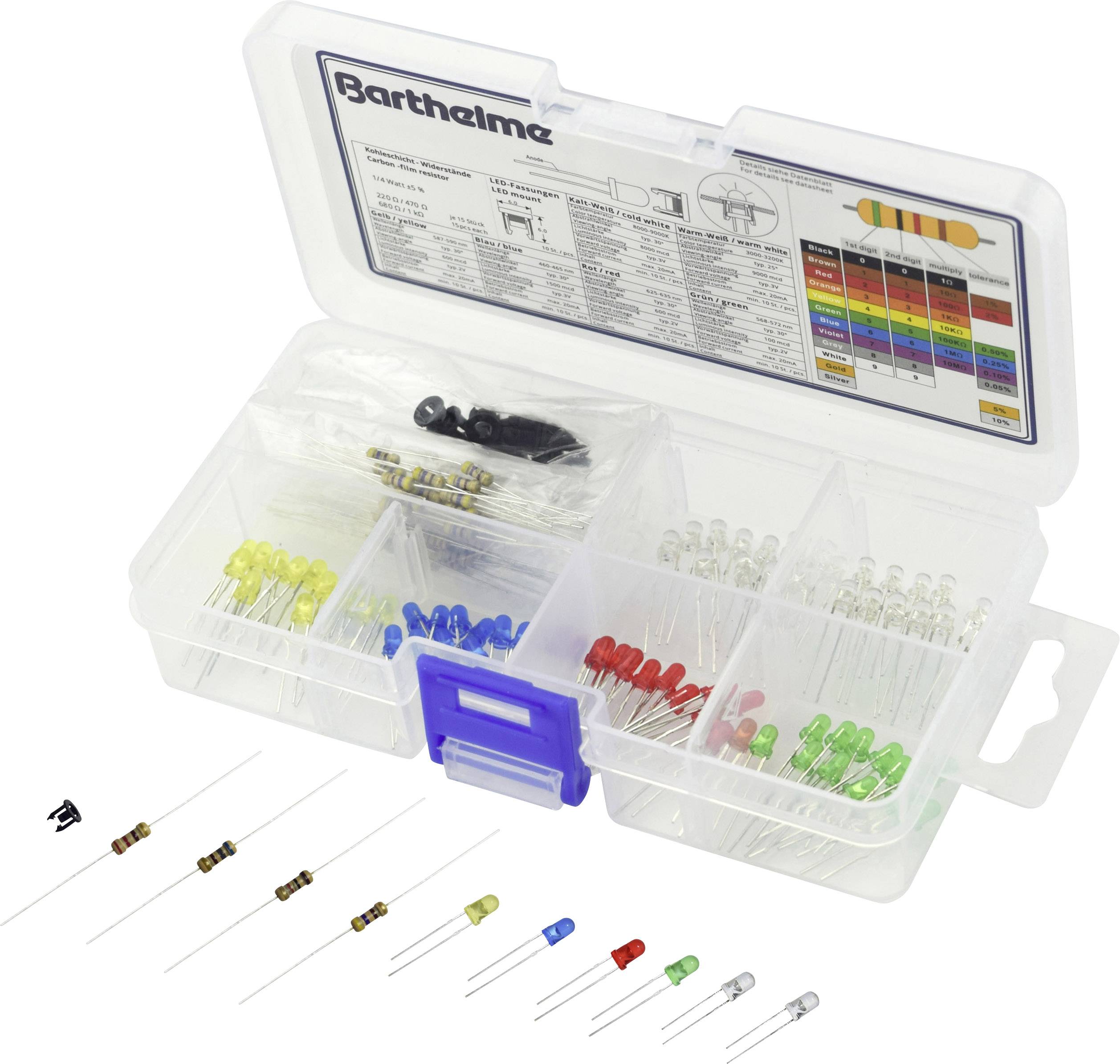 Аксесуари для світлодіодів Barthelme: білий, теплий білий, жовтий, синій, червоний, зелений, круглий 3 мм