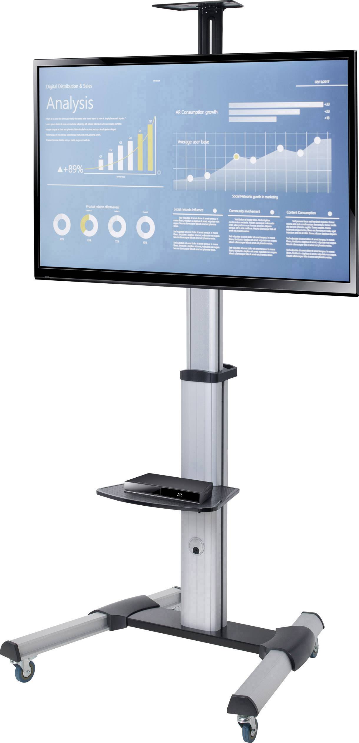 Wózek do TV, LCD na kółkach SpeaKa Professional SP-6646940, Maks. udźwig: 50 kg, 94,0 cm (37") - 177,8 cm (70")
