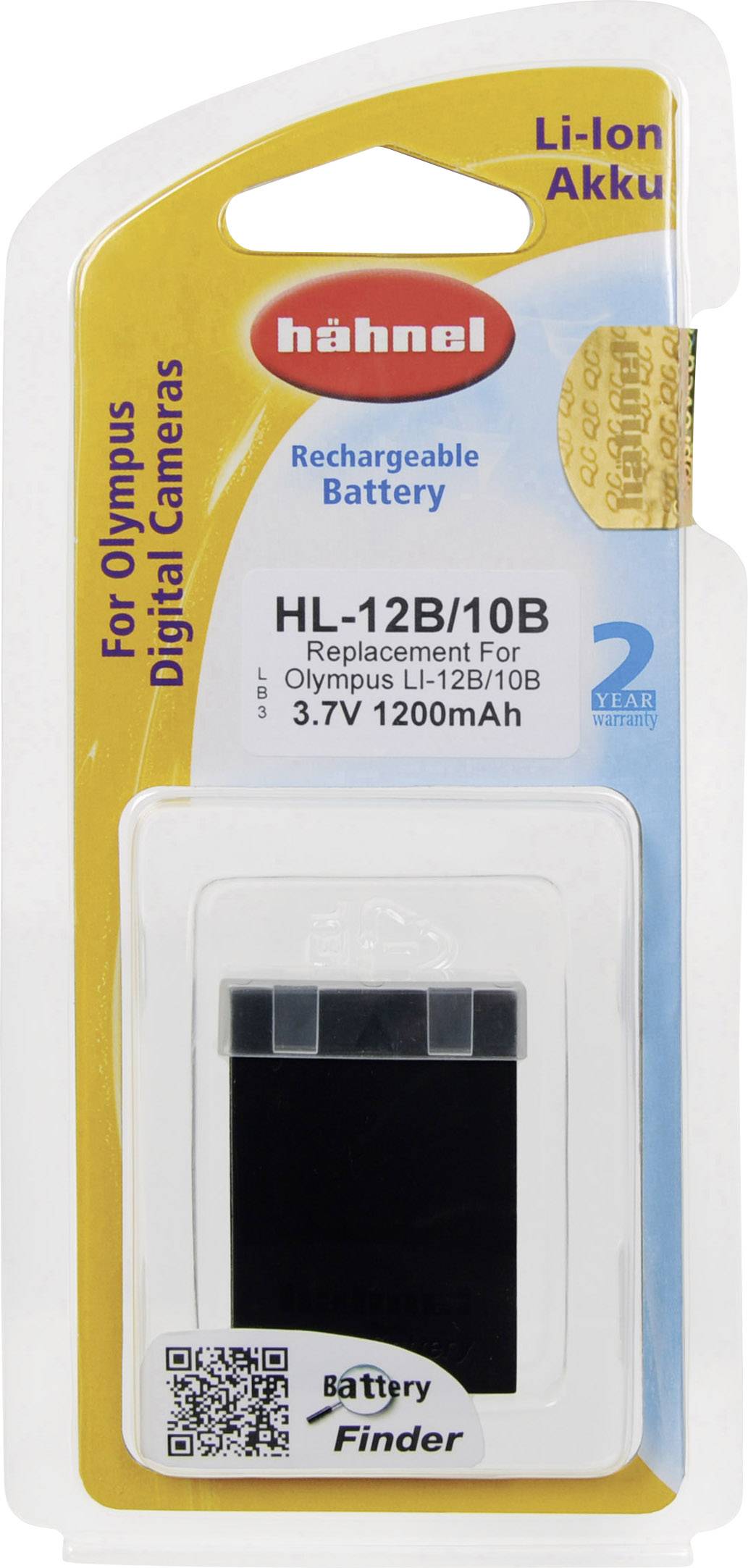 Akumulator do aparatów cyfrowych Olympus, model HL-12B/10B, 3,7V 1200mAh, ładowalny, Li-Ion, z 2-letnią gwarancją.