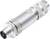 Metalowy wtyk, o cylindrycznym kształcie, z rowkowaną śrubą mocującą i złączem kablowym. Stosowany do połączeń elektrycznych.