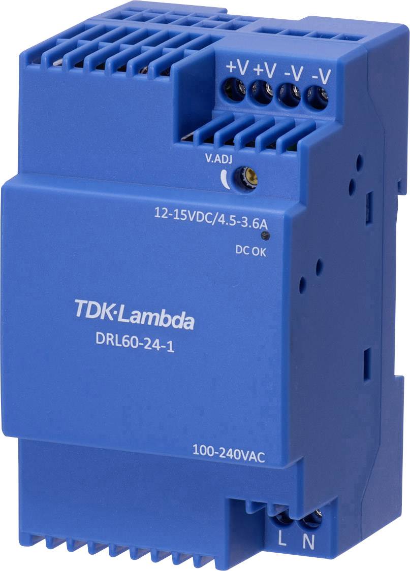 TDK-Lambda DRL60-12-1 Блок питания на DIN-рейку 12 В 4,5 А 54 Вт Комплектация 1 шт.