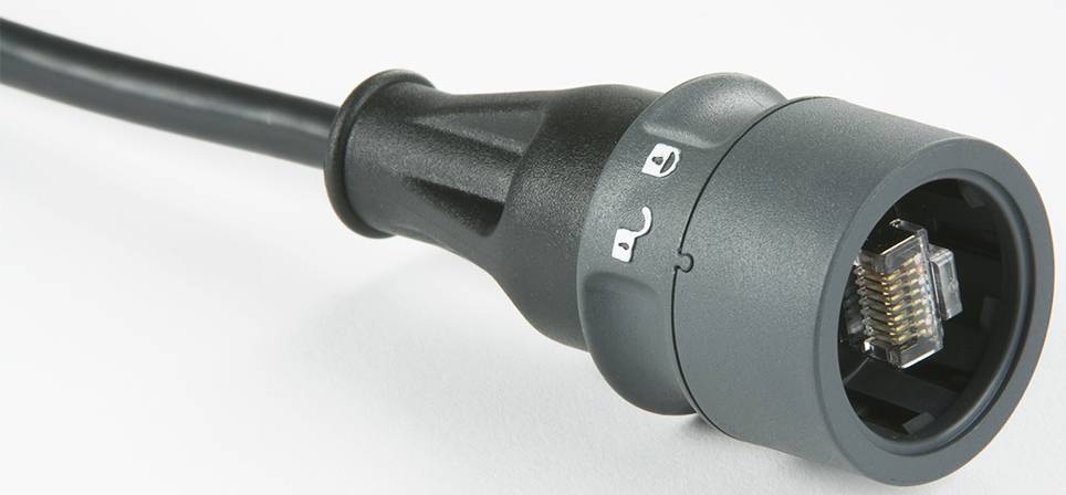 Кабель мережі Bulgin PXP6037/5M00, 1 шт., RJ45, CAT 5e, S/FTP, 5.00 м, чорний