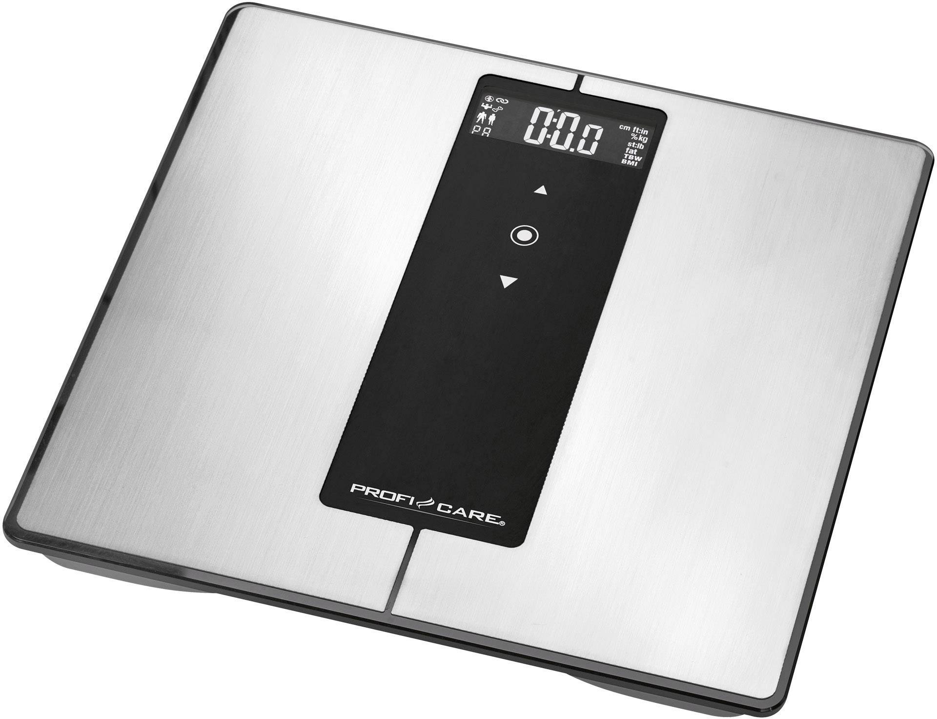 Profi-Care PC-PW 3008 BT Waga z analizą składu ciała Zakres pomiaru maks.=180 kg stali szlachetnej, czarny z Bluetooth