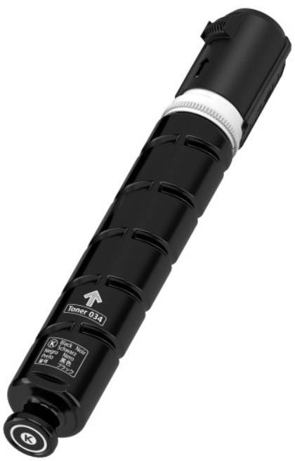 Czarny pojemnik tonera z oznaczeniem strzałki i napisem 'Toner 034'.