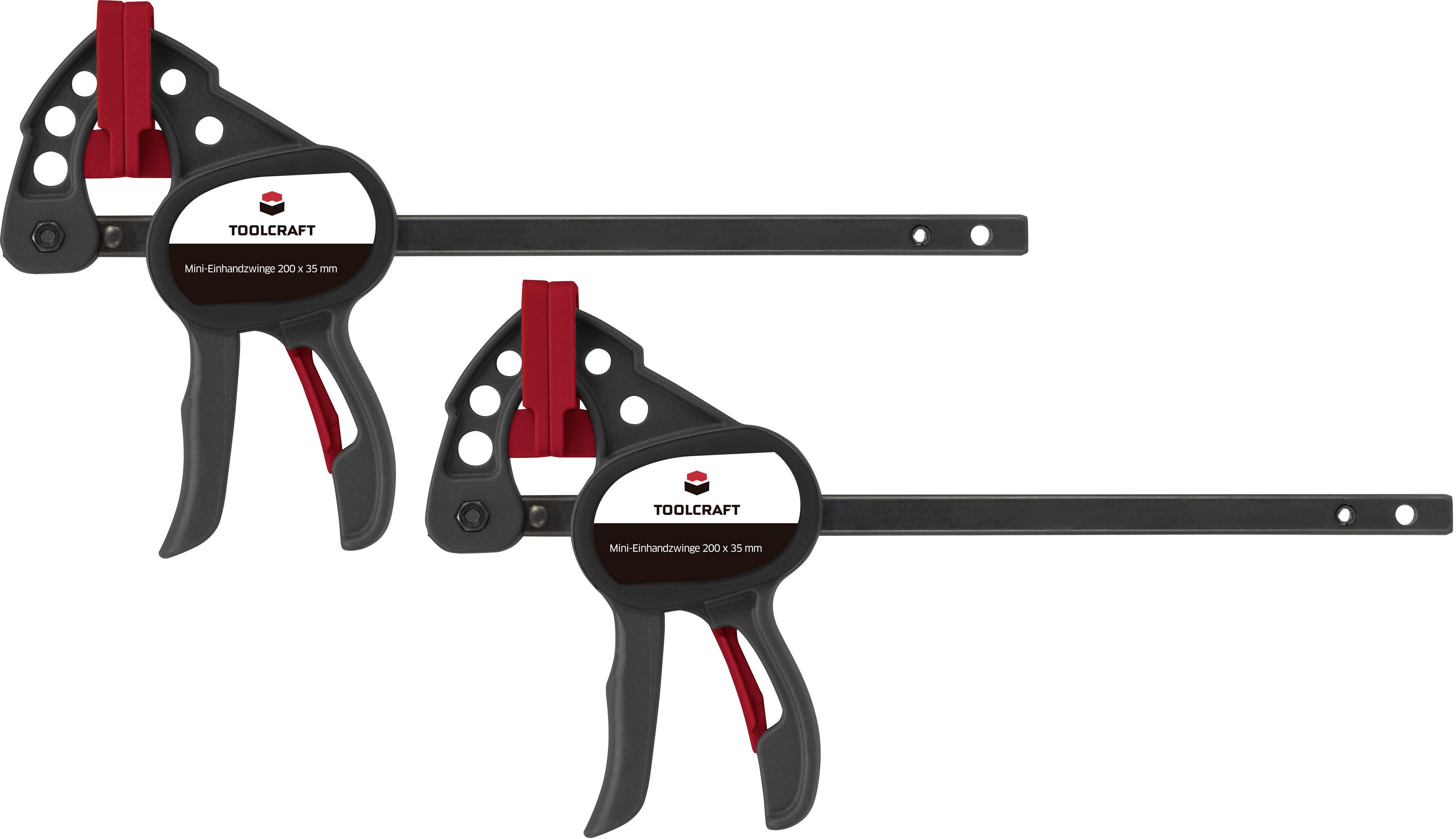 Міні-струбцина для однієї руки 100x35 мм 2 шт. TOOLCRAFT 1669393 Максимальна ширина затискання: 100 мм Довжина виробу: 191 мм Пода