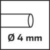 Czarno-białe przedstawienie rury z oznaczeniem „Ø 4 mm