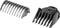 Dwa czarne grzebienie do włosów, jeden z szerokimi, a drugi z wąskimi zębami, prawdopodobnie do maszynki do strzyżenia lub golenia.
