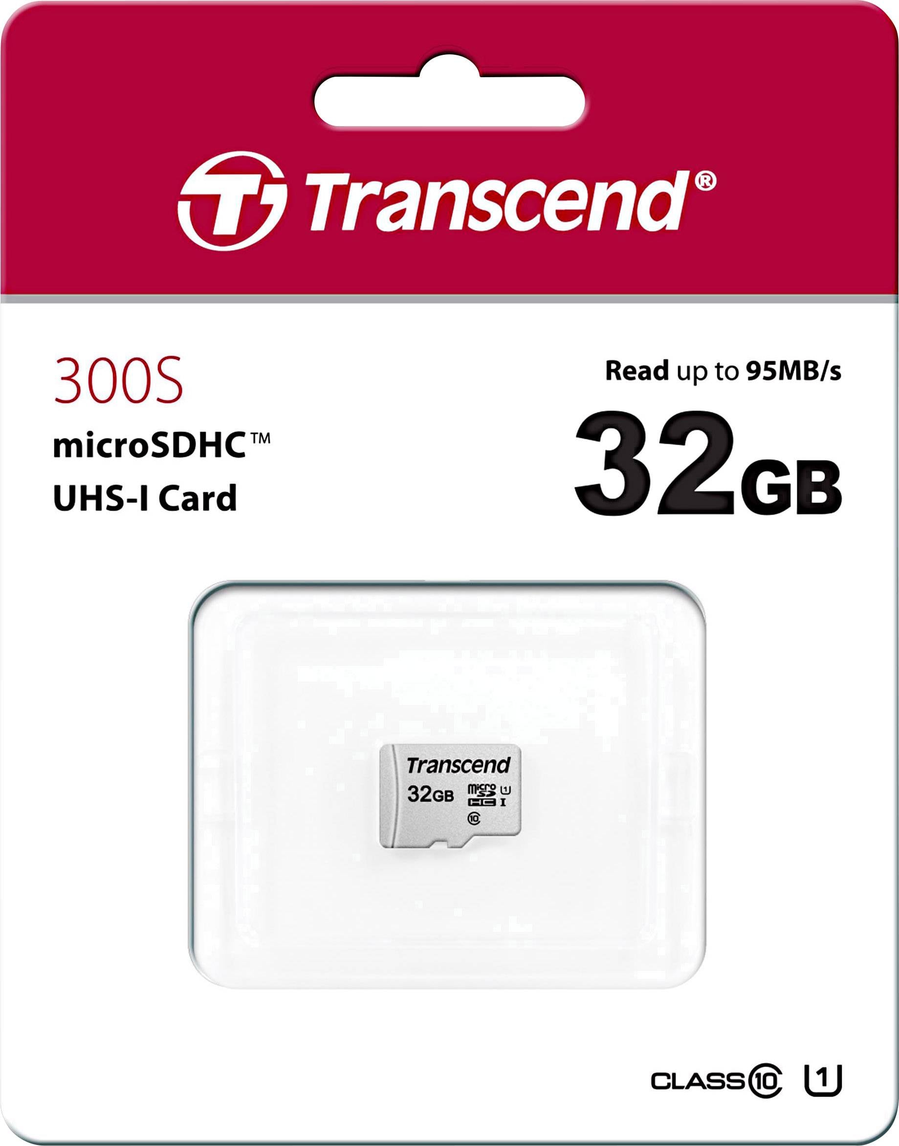 Карта пам'яті Transcend Premium 300S microSDHC 32 ГБ Клас 10, UHS-I, UHS-клас 1