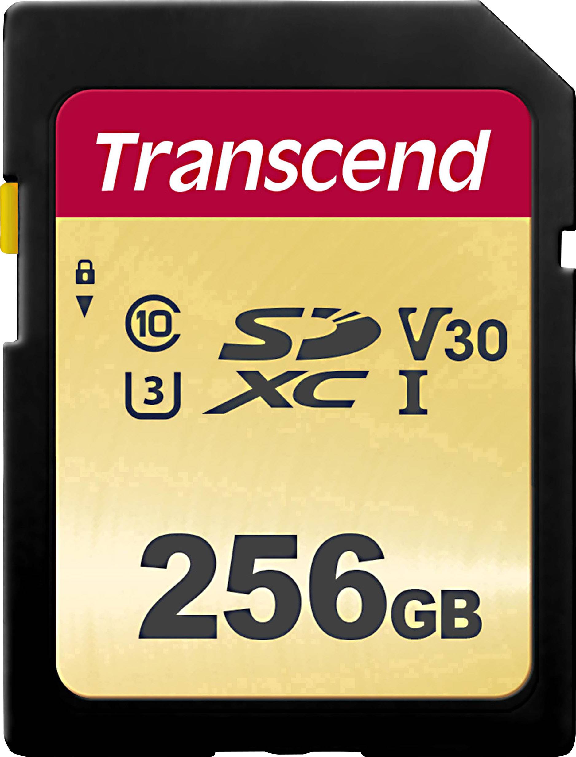 Transcend Premium 500S SDXC 256 GB Class 10, UHS-I, UHS-Class 3, v30 Video Speed Class