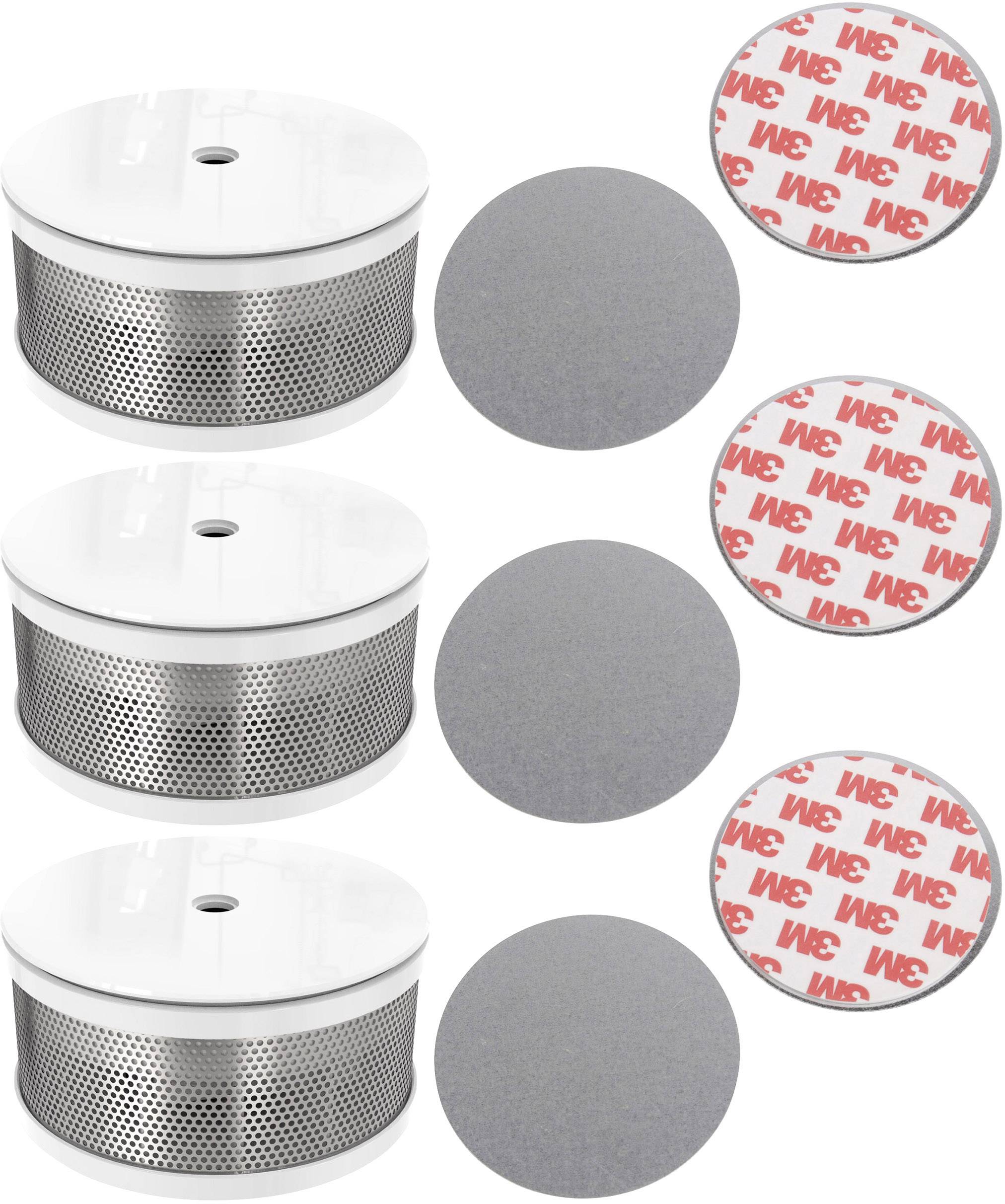 Датчик диму Cordes Haussicherheit, комплект з 3 предметів, включаючи батарею, на 10 років роботи (Ø x В) 70 мм x 35 мм