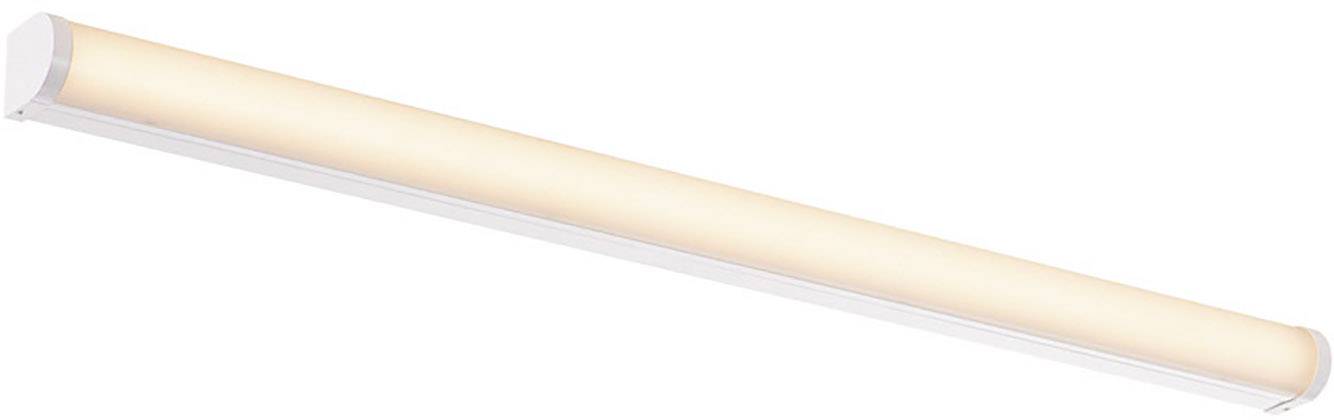 Długa, cylindryczna lampa LED z ciepłym białym światłem, odpowiednia do montażu sufitowego lub ściennego.