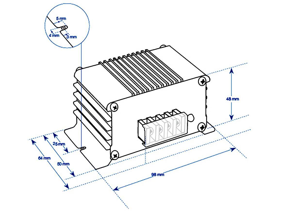 Перетворювач постійного струму Mascot Battery 5060 з 24 В постійного струму на 12 В постійного струму/3 A 41 Вт